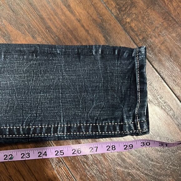 MISS ME STRETCH EMBELLISHED wings distressed DARK WASH DENIM JEANS SIZE 27 - Picture 13 of 13